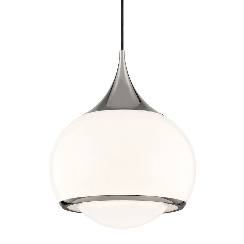 Mitzi Reese 1 - Light Pendant in  Polished Nickel Shiny Opal White Glass Shade  Shade, 1 of 2