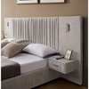 Sapphtopaz Queen Bed Frame with Headboard Pleated Chenille Upholstered Grounded Platform Bed with Drawers & Adjustable Bedside Lamp for Bedroom - 3 of 4