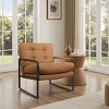 Art Leon Genuine Leather Accent Chair with Tufted Seat and Back - 2 of 3