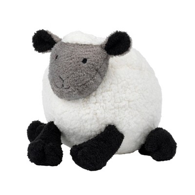 Lambs & Ivy Sleepy Sheep Plush White/Black/Gray Sheep Stuffed Animal Toy - Wooly