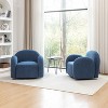 SEYNAR Modern Teddy Upholstered 360 Degree Swivel Armchair with Metal Base Set of 2 - 2 of 4