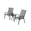 Maliang 3 Piece Patio Set, Outdoor Camping Chairs With Breathable Textilene Fabric, Folding Table With Steel Table Top - 4 of 4