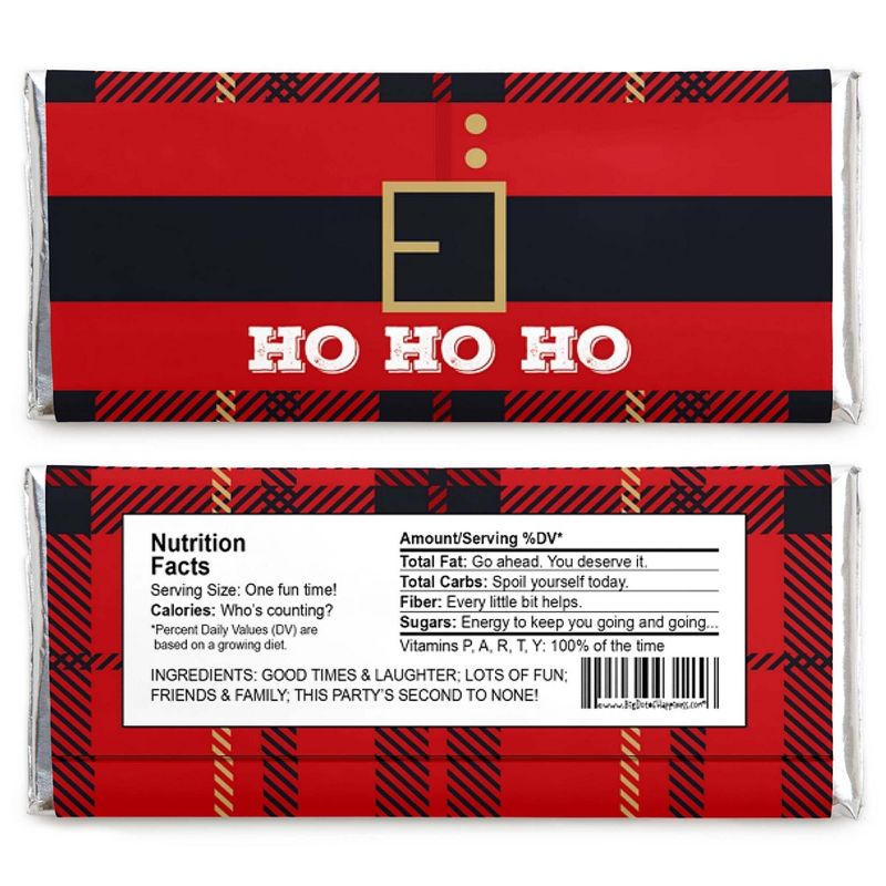 Big Dot of Happiness Jolly Santa Claus - Candy Bar Wrapper Christmas Party Favors - Set of 24, 2 of 5