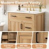 30" Bathroom Vanity with Solid Wood Frame, Ceramic Sink, 1 Soft Close Door, 2 Soft Close Drawers, Adjustable Shelf Storage Cabinet - 4 of 4