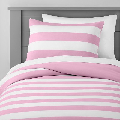 Twin Rugby Stripe Duvet Cover Purple - Pillowfort™
