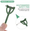 Unique Bargains Plastic Triangle Corsage Buttonhole Safety Pin Green White - 2 of 4