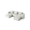 118" Modular Sectional Sofa with Cloud Corduroy, Convertible Bed & Footrests - 3 of 4