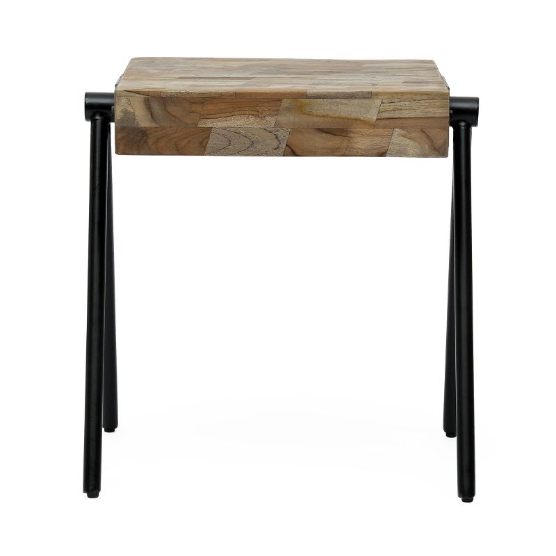 Gurley Handcrafted Modern Industrial Mango Wood Side Table Gray/Black - Christopher Knight Home, 1 of 10