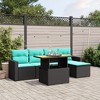 vidaXL 6 Piece Patio Sofa Set with Cushions - Black without storage - 2 of 4