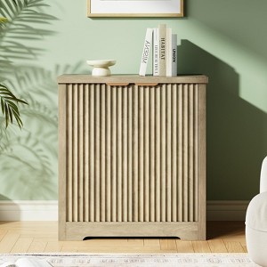 Fluted Cabinet with Storage, 2 Doors Accent Sideboard Buffet - 1 of 4
