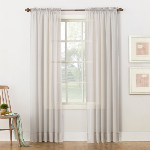 Emily Sheer Voile Rod Pocket Curtain Panel Silver 59