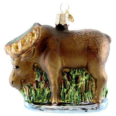 Old World Christmas 3.0" Munching Moose Ornament Wild Life Animal Deer  -  Tree Ornaments