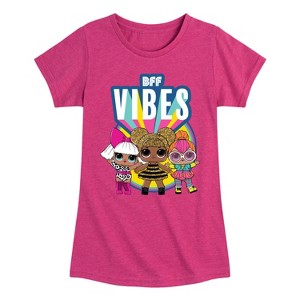 Girls' - LOL Surprise! - Bff Vibes with Queen Bee, Deva, & Neon QT Fitted Short Sleeve Graphic T-Shirt - 1 of 3