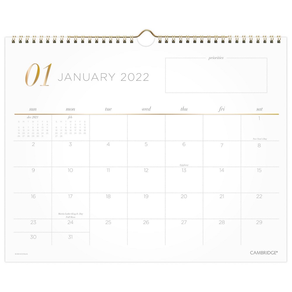 ( Case 0f 12 wall calendar) 2022 Wall Calendar Lucid Medium - Cambridge 