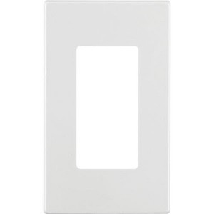 Leviton Decora Plus 1-Gang Poly Carbonate Screwless Decorator Wall Plate, White - 1 of 1