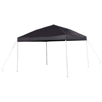 Flash Furniture 10'x10' Black Outdoor Pop Up Event Slanted Leg Canopy Tent with Carry Bag