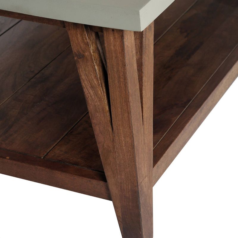 Brookside Coffee Table Concrete Coated Top and Wood Light - Alaterre Furniture, 5 of 8