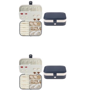 Unique Bargains Women's Travel Portable PU Leather Jewelry Storage Case 2 Pcs - 1 of 4