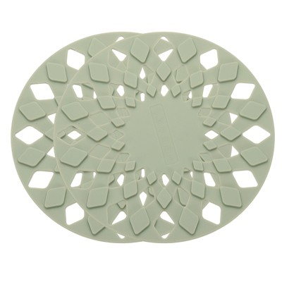 Unique Bargains Silicone Heat-Resistant Non-Slip Round Trivet Placemats 6.7" 2 Pcs