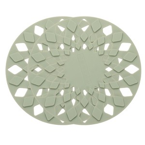 Unique Bargains Silicone Heat-Resistant Non-Slip Round Trivet Placemats 6.7" 2 Pcs - 1 of 4