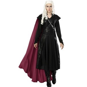 HalloweenCostumes.com Adult Medieval Dragon Queen Costume Womens, Dragon Warrior Black Dress Halloween Outfit - 1 of 4
