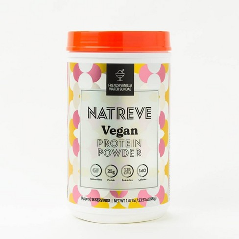 Natreve Plant Based Vegan Protein Powder - French Vanilla Wafer Sundae - 23.53oz - image 1 of 4