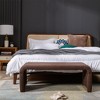 43.31"New Boucle Fabric Loveseat Ottoman Footstool Bedroom Bench Shoe Bench With Gold Metal Legs,Ivory - 3 of 4