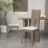 Set of 2 Dining Chairs, Wooden High Back Chairs with PU Leather Upholstered Seat, Natural - HABITRIO - 2 of 4