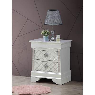 NicBex Nightstand with 2 Drawers Modern Bedside Table with Geometric Handles End Table for Bedroom, Living Room