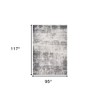 Cream And Gray Abstract Area Rug - 3 of 4