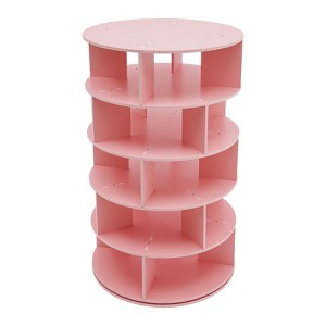 YIYIBYUS Free Standing Rotating Shoe Storage Organizer Shoe Rack Tower (White, 5-Tiers) - 1 of 4