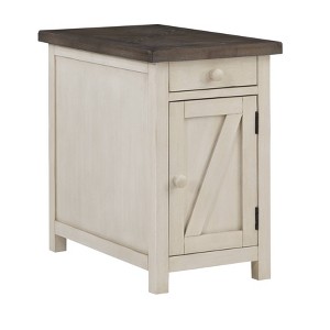 Bar Harbor 2.0 Chairside Cabinet Cream - Treasure Trove Accents: Pine Frame, MDF Book Match Veneer Top, No Assembly Required - 1 of 4