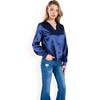 Anna-Kaci Women's Satin V-Neck Blouse with Long Sleeves - 3 of 4
