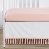 Sweet Jojo Designs Girl Baby Crib Bed Skirt Boho Fringe Collection Solid White and Pink - 3 of 3