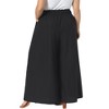 Women's Plus Size Adjustable Flowy Tie Knot High Waist Wide Leg Casual Work Palazzo Pants with Pockets - Agnes Orinda - 4 of 4