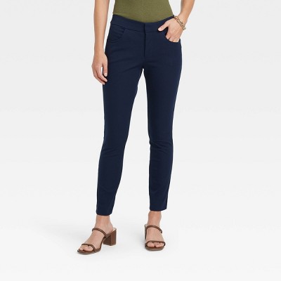 navy blue skinny pants for women