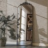 Vintage Arch Full-Length Mirror with Flower Decor, 21"×64" Alloy Frame , HD Reflection-Retro Artistic Design for Living Room & Bedroom - 2 of 4