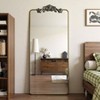 Full Length Mirror 58 inchx18 inch Floor Mirror Freestanding with Carved Metal Frame Bronze Retro Style Living - 2 of 4