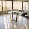 HomeRoots 48" Clear And Gold Glass And Iron Sled Base Round Top Dining Table - 2 of 4