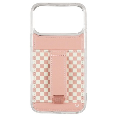 Walli Cases Blush Check Phone Case with Wallet and Finger Strap