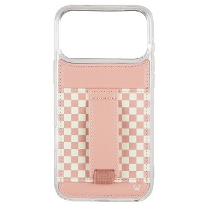 Walli Cases Blush Check Phone Case with Wallet and Finger Strap - 1 of 4