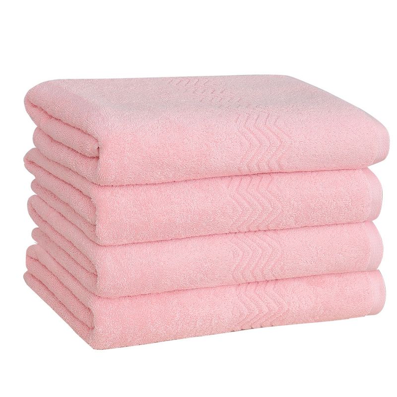 PiccoCasa Luxury Bath Towels Soft Absorbent 100% Cotton Cream Towel Set 4 Pcs, 2 of 6