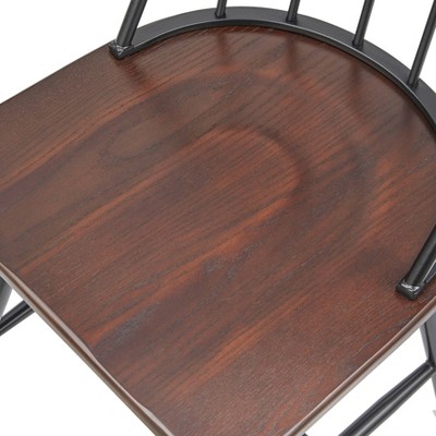 Espresso Windsor Metal & Wood Slat Side Chair Set