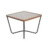 NicBex Outdoor Side Table, Solid Pine Wood with Hollow Edge Design, Antique Gold Frame + Natural Wood Top - 2 of 4