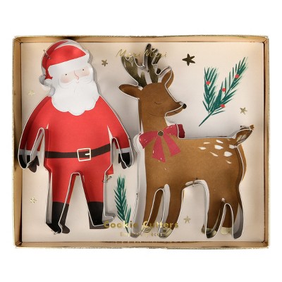 Meri Meri Santa and Reindeer Christmas Cookie Cutters (set of 2)