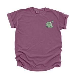 S.W.Smiley Boba - Women's Garment Dyed Graphic T-Shirt - 1 of 4