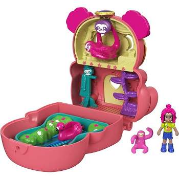 Polly Pocket Playset, Travel Toy with 2 Micro Dolls, Toy Car & Surprise  Accessories, Saturn Space Explorer Compact