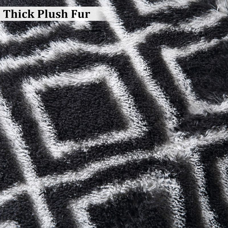 Area Rug Shag Rugs Geometric Carpet for Living Room Bedroom, 3 of 8