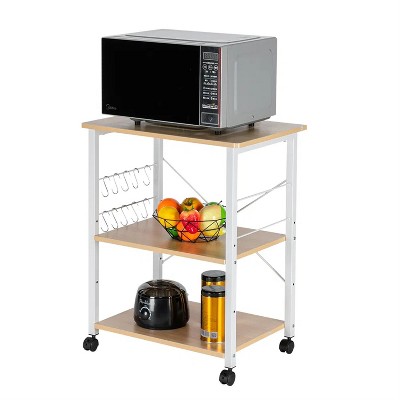 LunaLulinlk 3-Tier Kitchen Utility Microwave Oven Stand Storage Cart Workstation Shelf