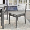 Martha Stewart Bedford Indoor-Outdoor Stackable Patio Dining Chair with Brushed Woodgrain Aluminum Finish and All-Weather Seat Cushion - 2 of 4